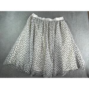 a new day White and Black Heart Skirt